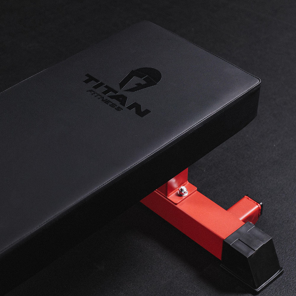 TITAN Series Single Post Flat Bench | Red - view 19