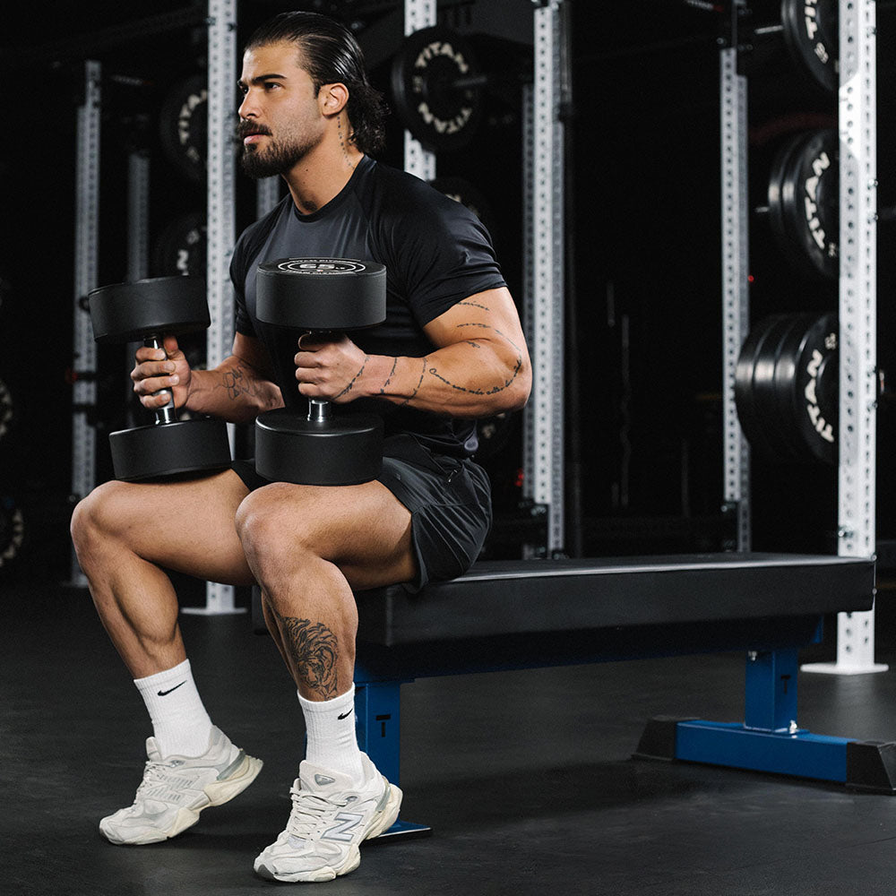 TITAN Series Single Post Flat Bench | Navy