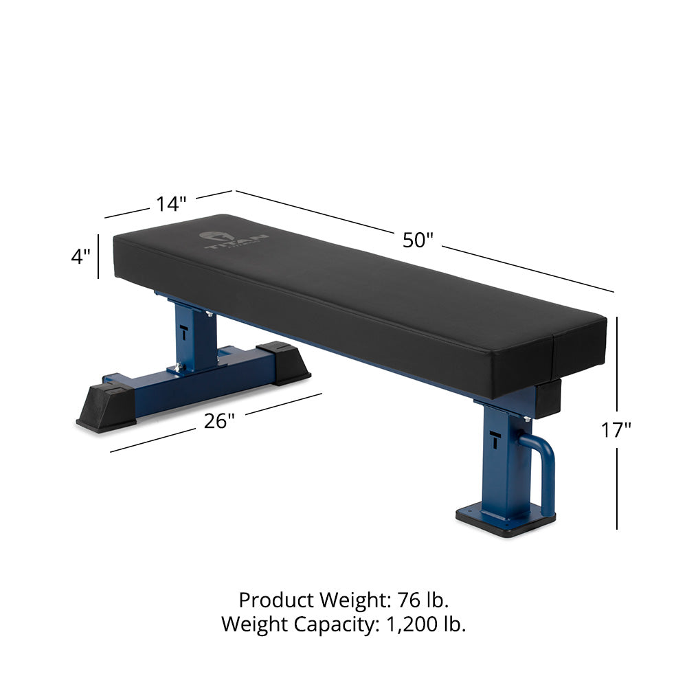 TITAN Series Single Post Flat Bench | Navy