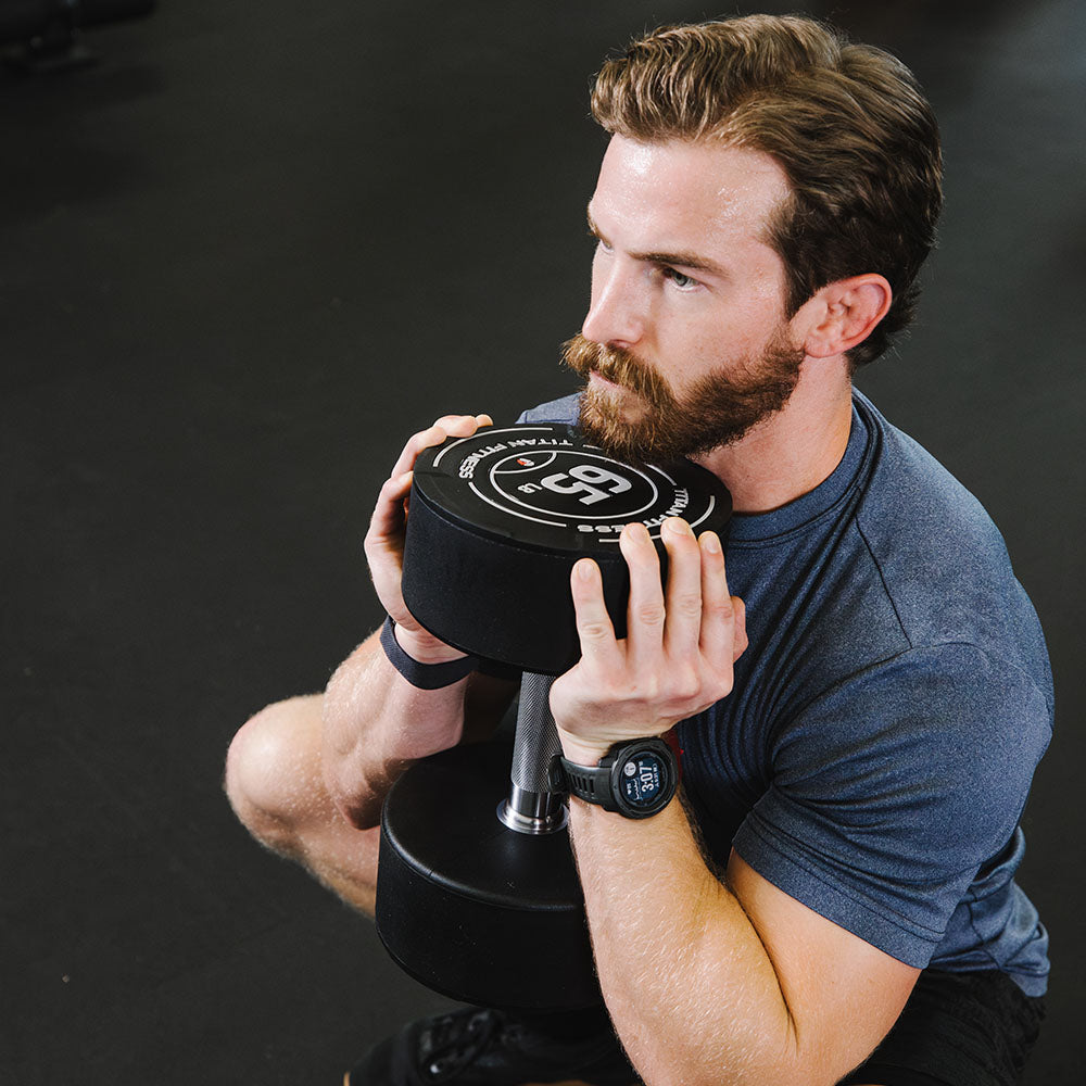 55 LB - 75 LB Set Round Urethane Dumbbells - view 5