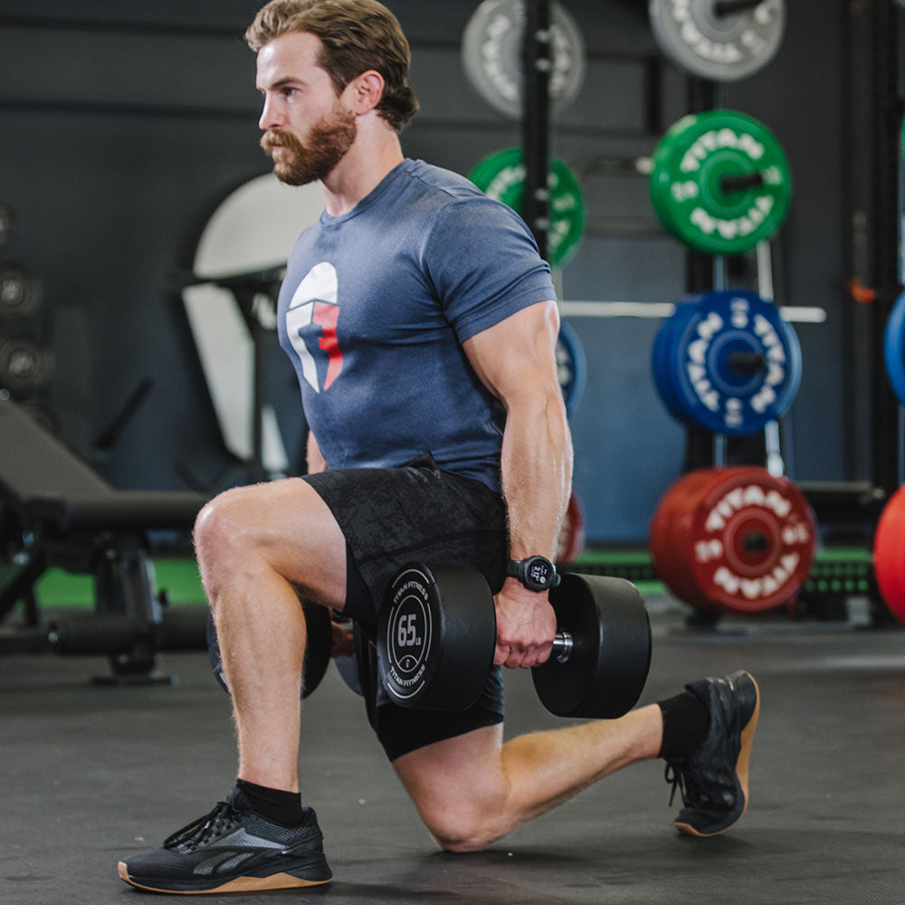 55 LB - 75 LB Set Round Urethane Dumbbells - view 7