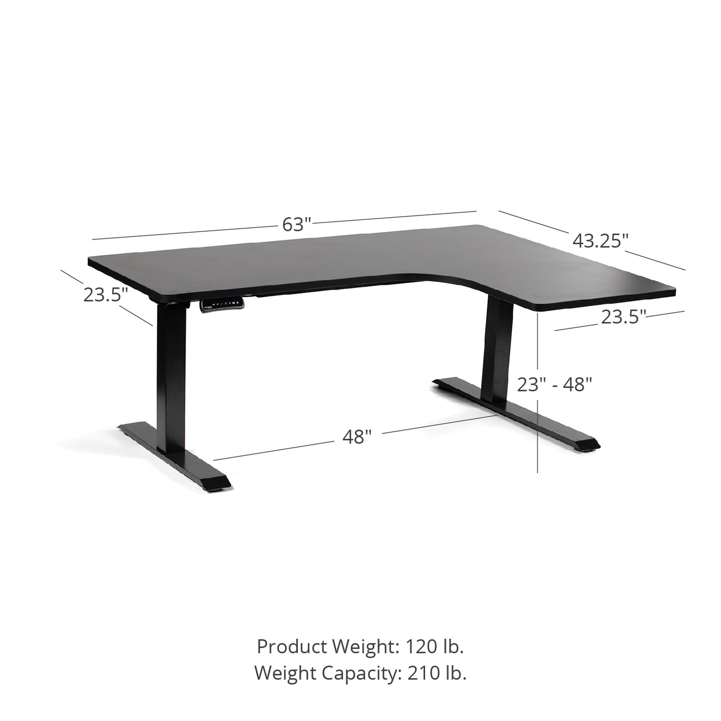 Adjustable L-Shape Corner Standing Desk - view 12