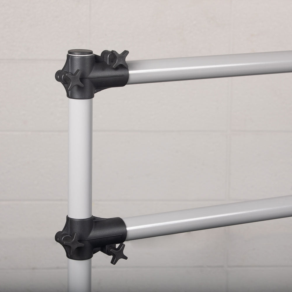 Scratch and Dent - Double Freestanding Ballet Barre | White Aluminum - FINAL SALE - Thumbnail 4