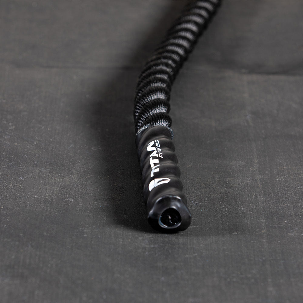 Black Poly Dacron Battle Ropes Titan Fitness