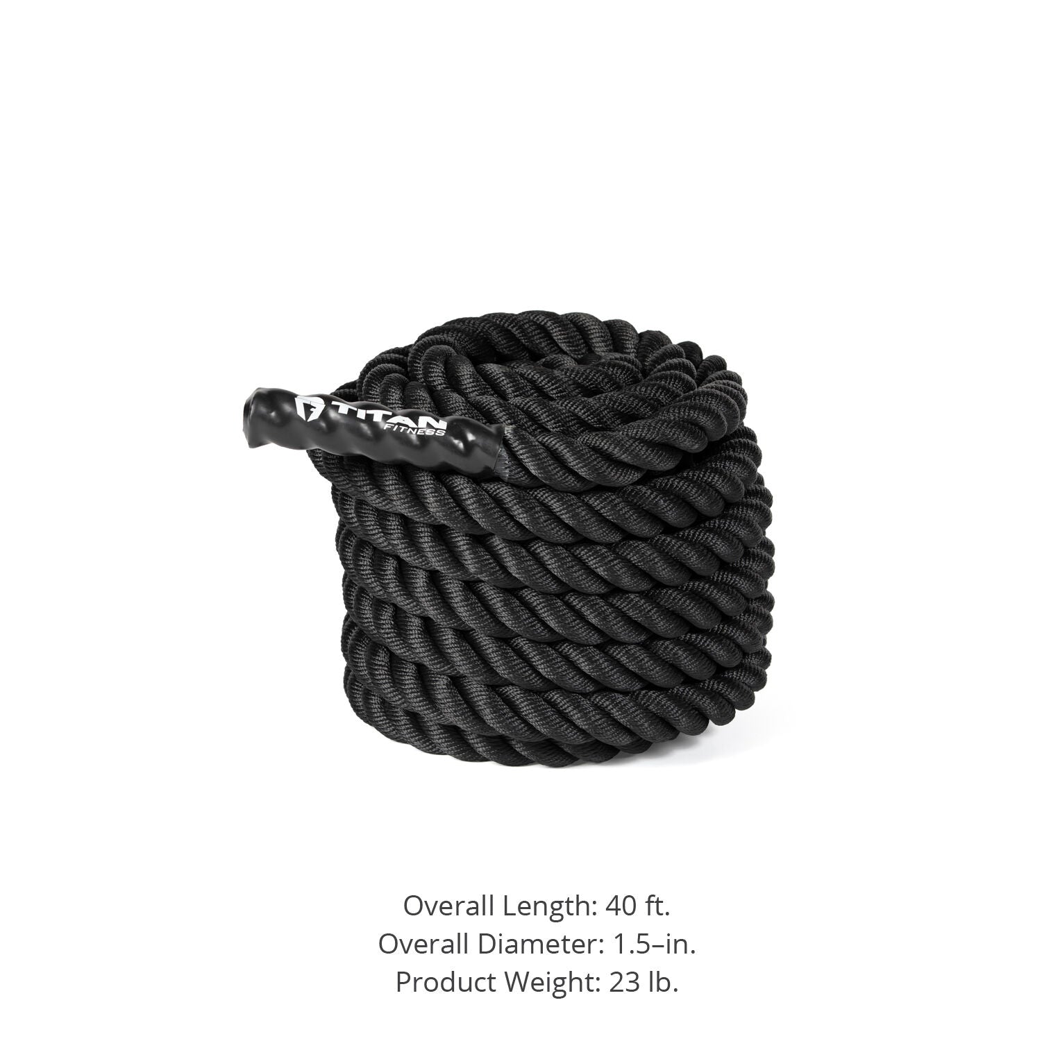 Scratch and Dent - 40' x 1.5" Battle Rope Black Poly Dacron - FINAL SALE