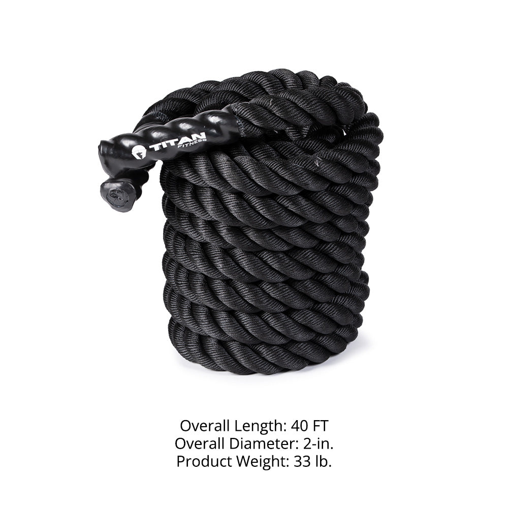 Scratch and Dent 40 x 2 Black Poly Dacron Battle Rope