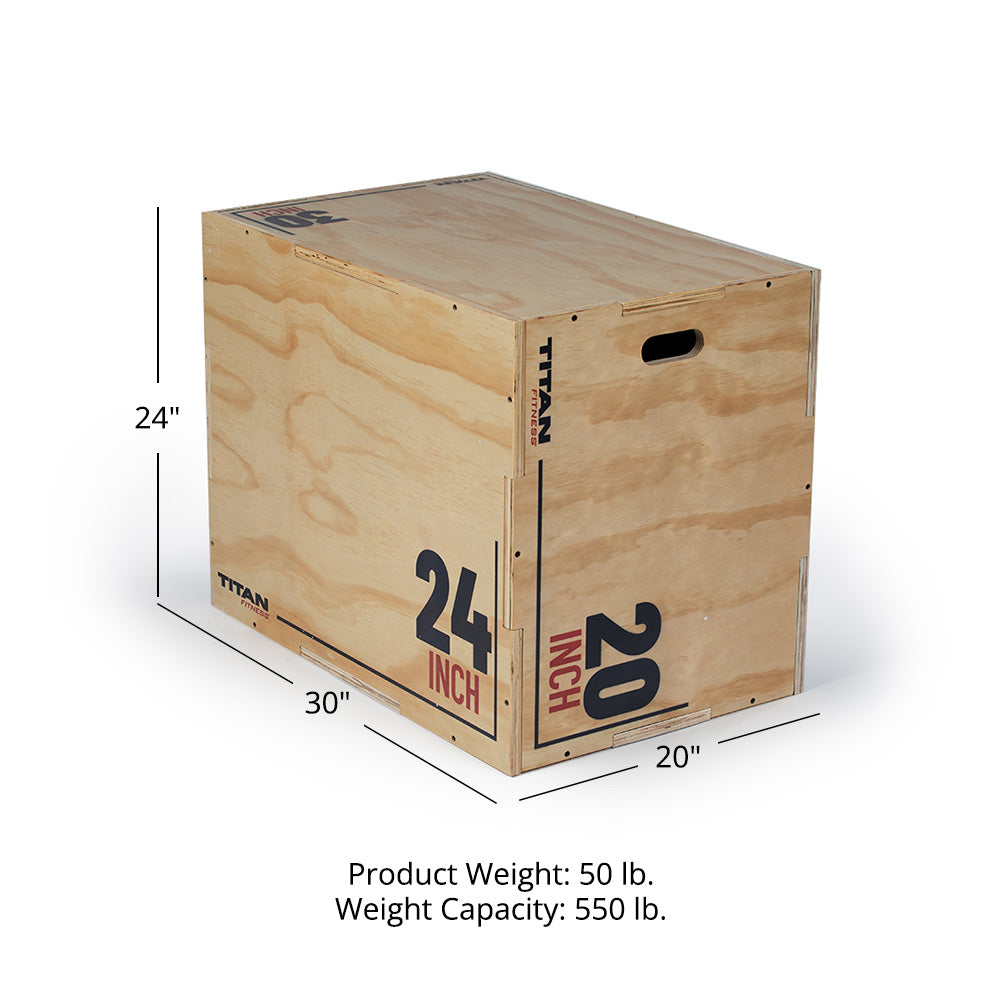 3-in-1 Wooden Plyo Box | Titan Fitness