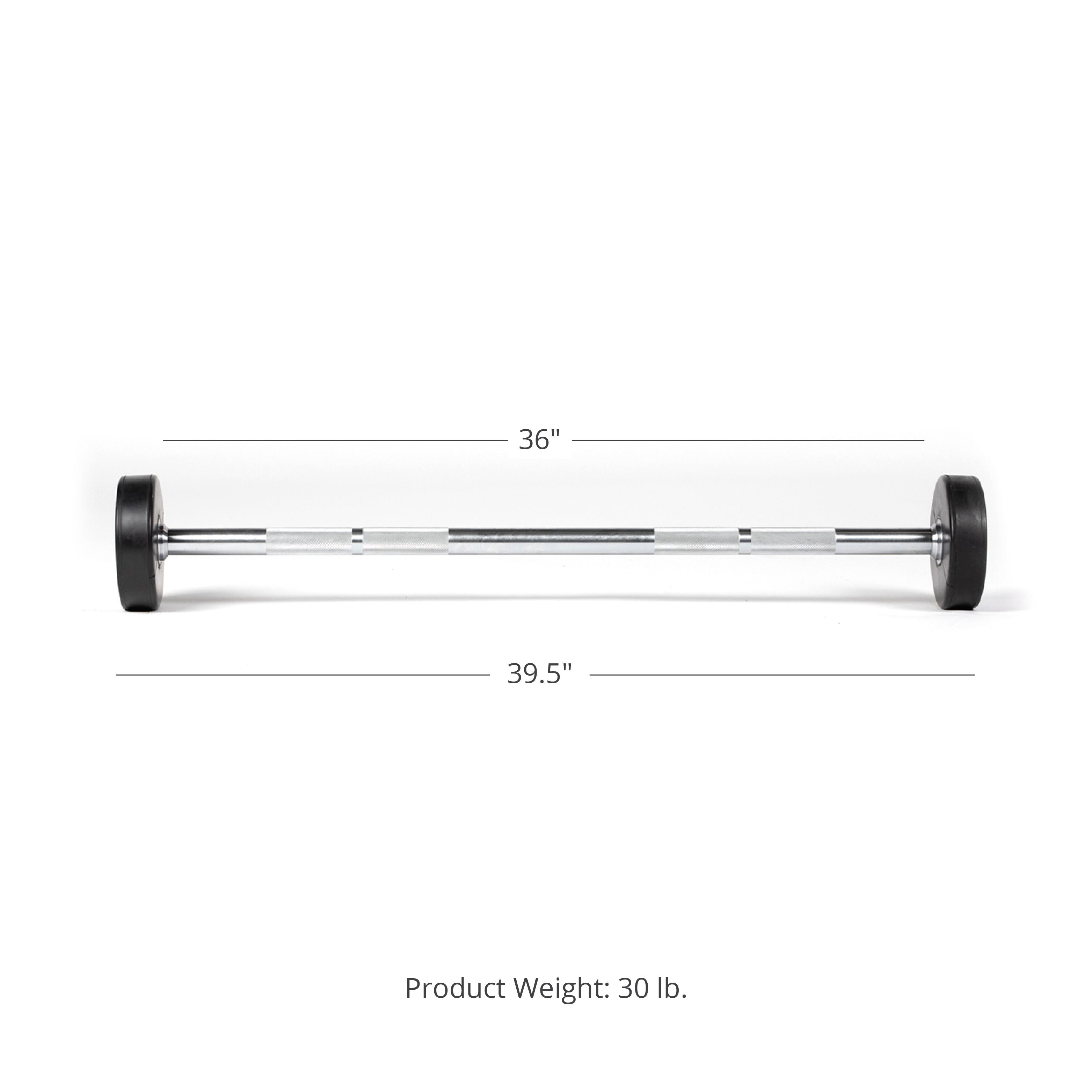 Scratch and Dent - Rubber Fixed Barbell | Straight | 30 LB - FINAL SALE - Thumbnail 4