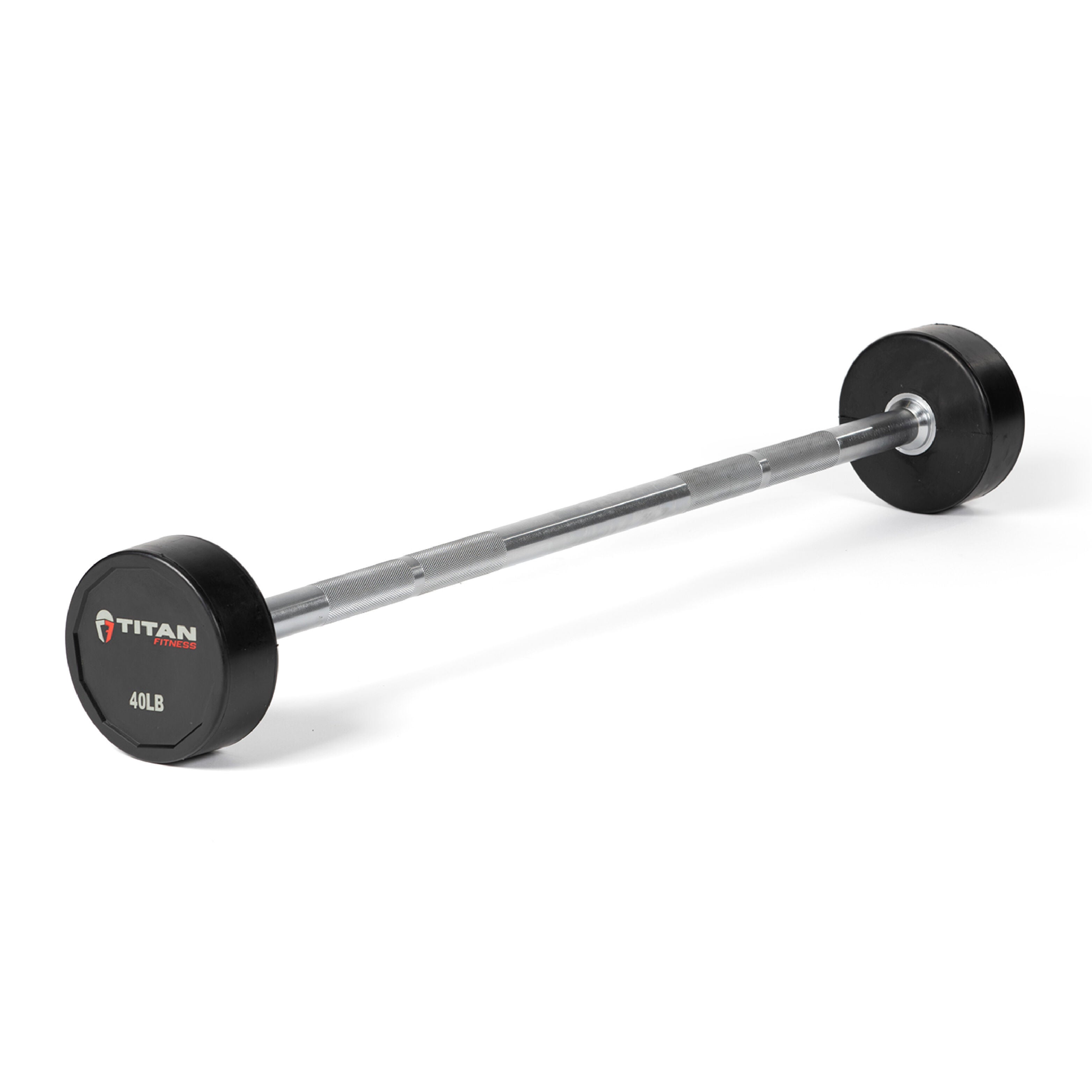 Titan Fitness Rubber Fixed Barbell - Thumbnail 2