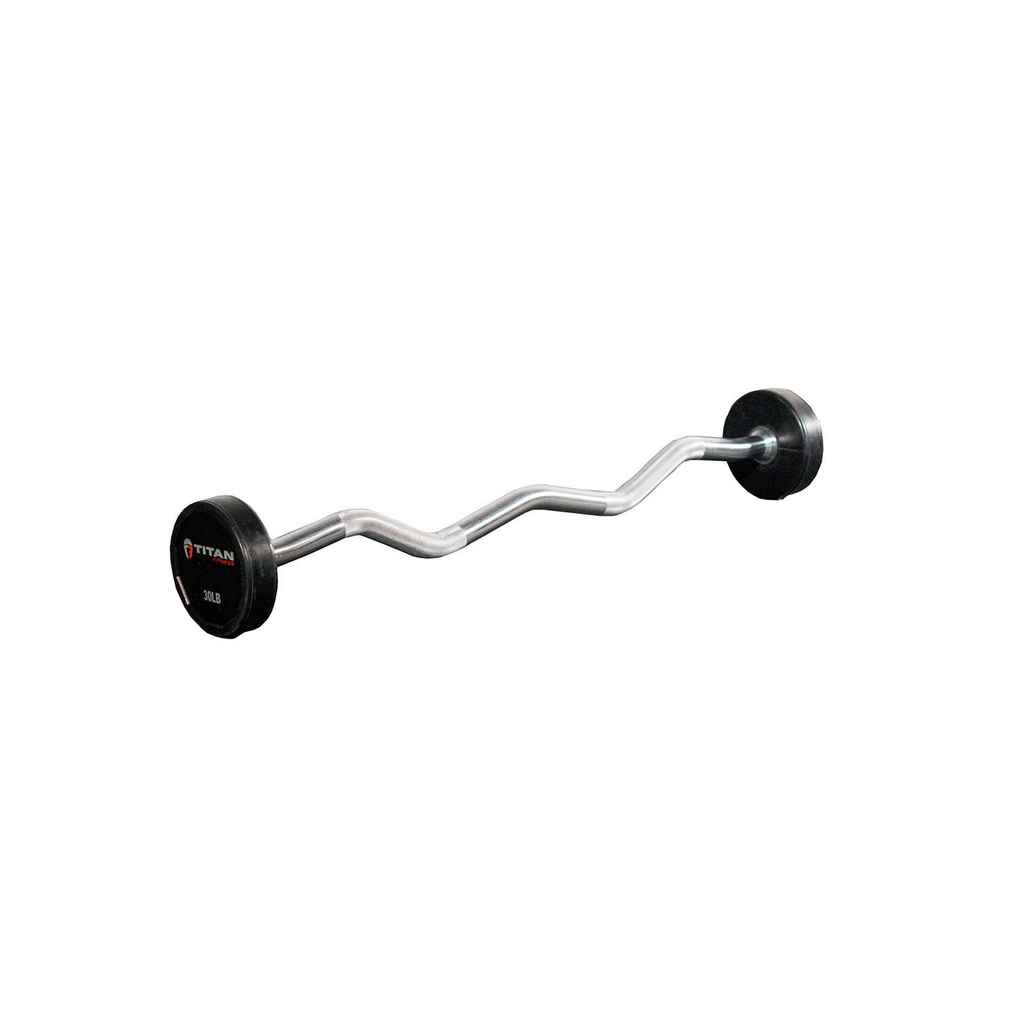 Scratch and Dent - Rubber Fixed Barbell | EZ Curl | 30 LB - FINAL SALE - view 1