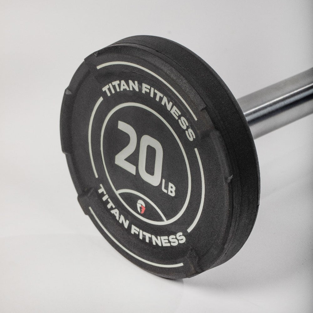 20 LB Straight Fixed Rubber Barbell