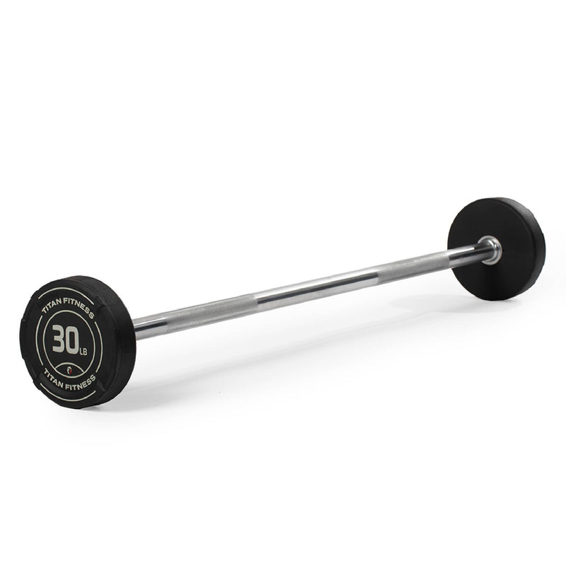 30 LB Straight Fixed Rubber Barbell