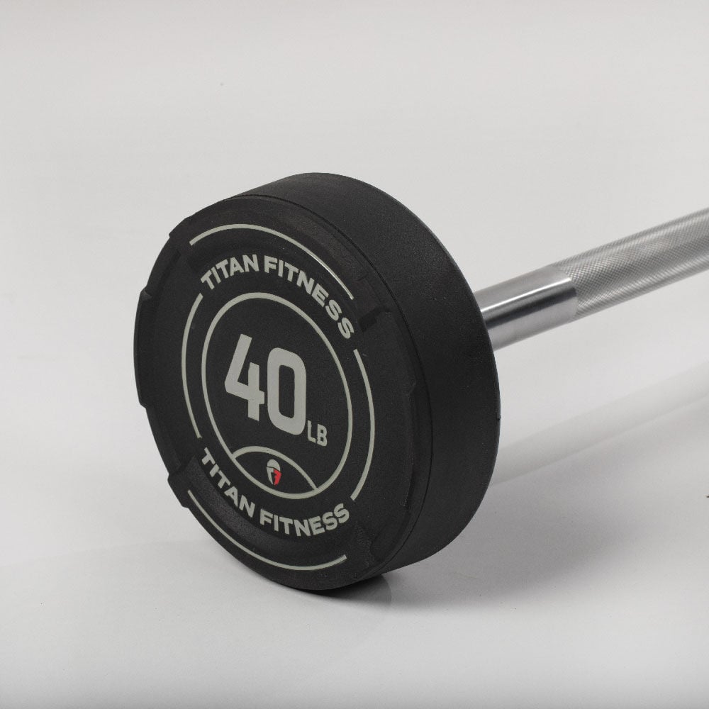 40 LB Straight Fixed Rubber Barbell