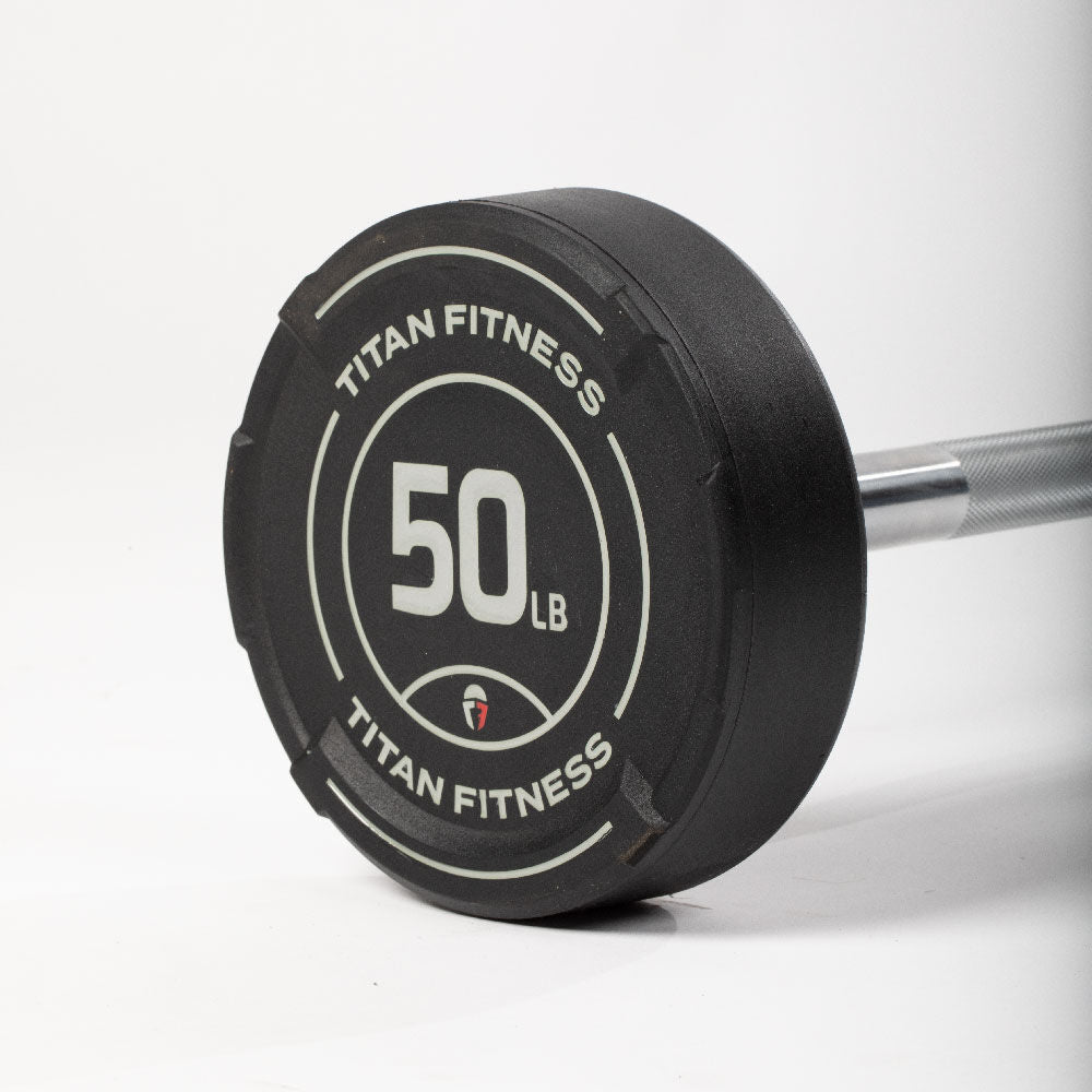 50 LB Straight Fixed Rubber Barbell