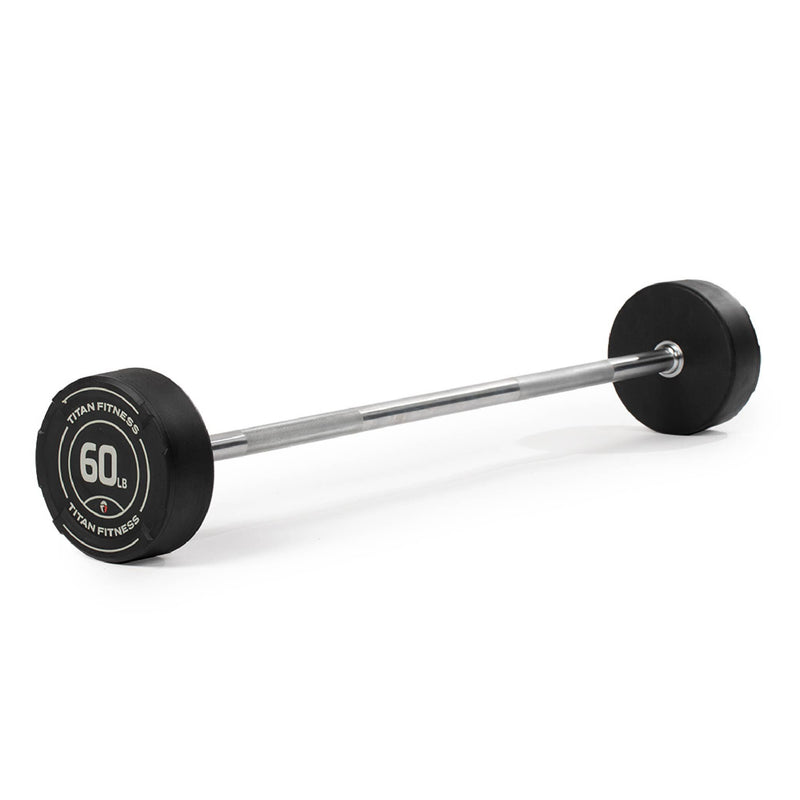 60 lb Straight Fixed Rubber Barbell Titan Fitness