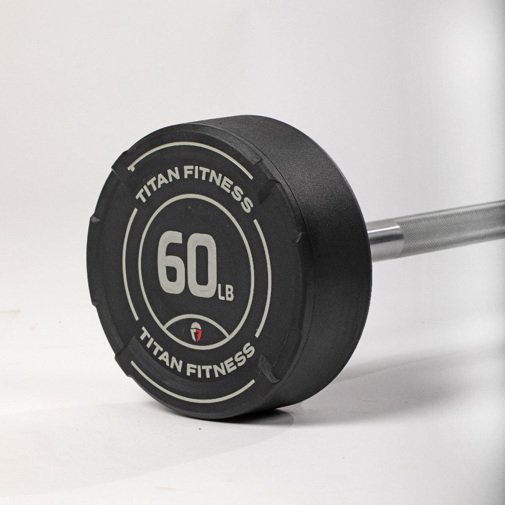 60 lb Straight Fixed Rubber Barbell Titan Fitness