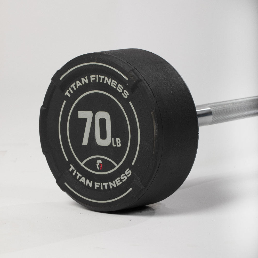 70 LB Straight Fixed Rubber Barbell - view 6
