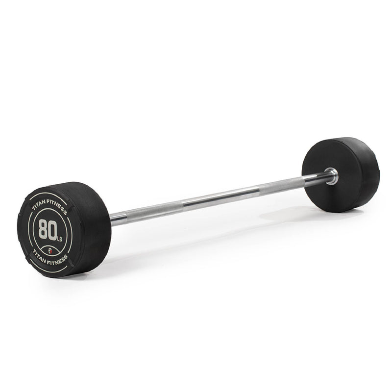 80 LB Straight Fixed Rubber Barbell