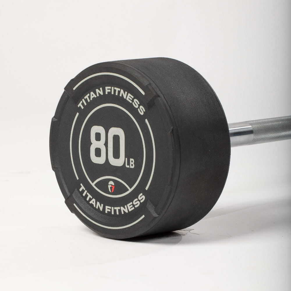 80 LB Straight Fixed Rubber Barbell