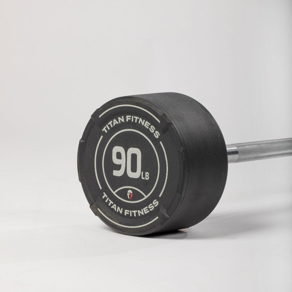 90 LB Straight Fixed Rubber Barbell - view 6