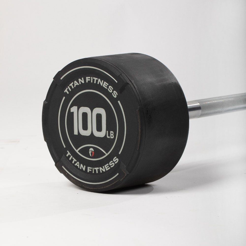 100 LB Straight Fixed Rubber Barbell
