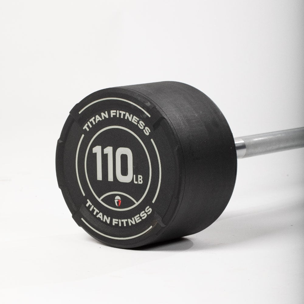 110 LB Straight Fixed Rubber Barbell - view 6