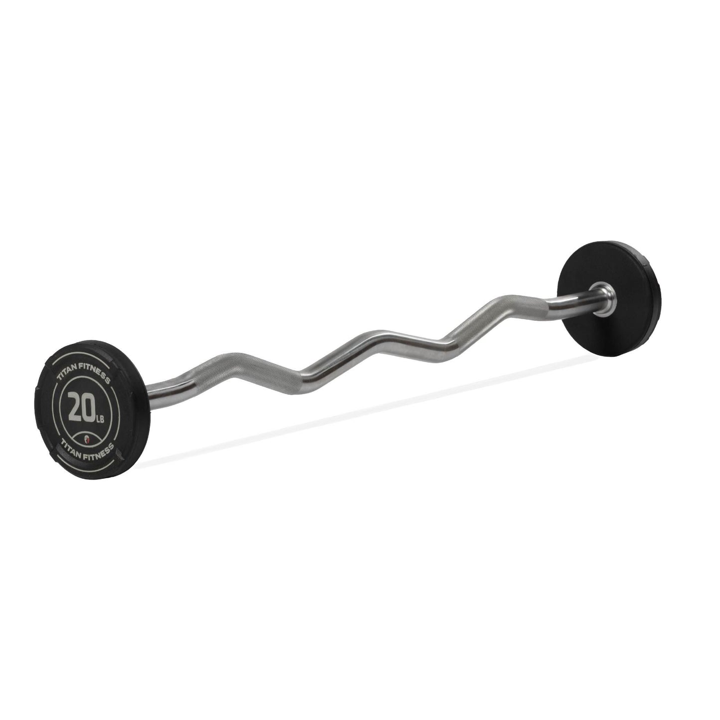 20 LB EZ Curl Fixed Rubber Barbell - view 1