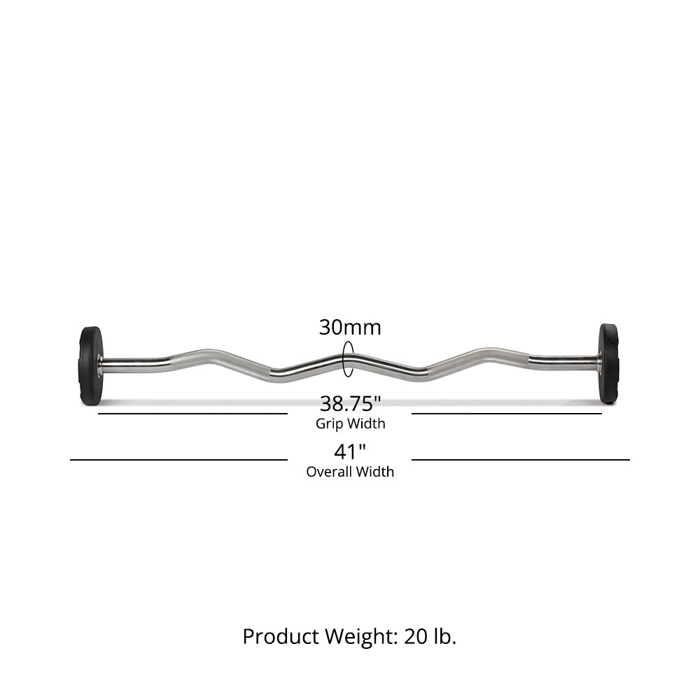 20 LB EZ Curl Fixed Urethane Barbell