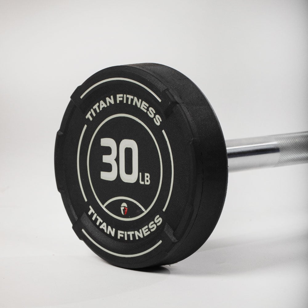 30 LB EZ Curl Fixed Rubber Barbell - view 6