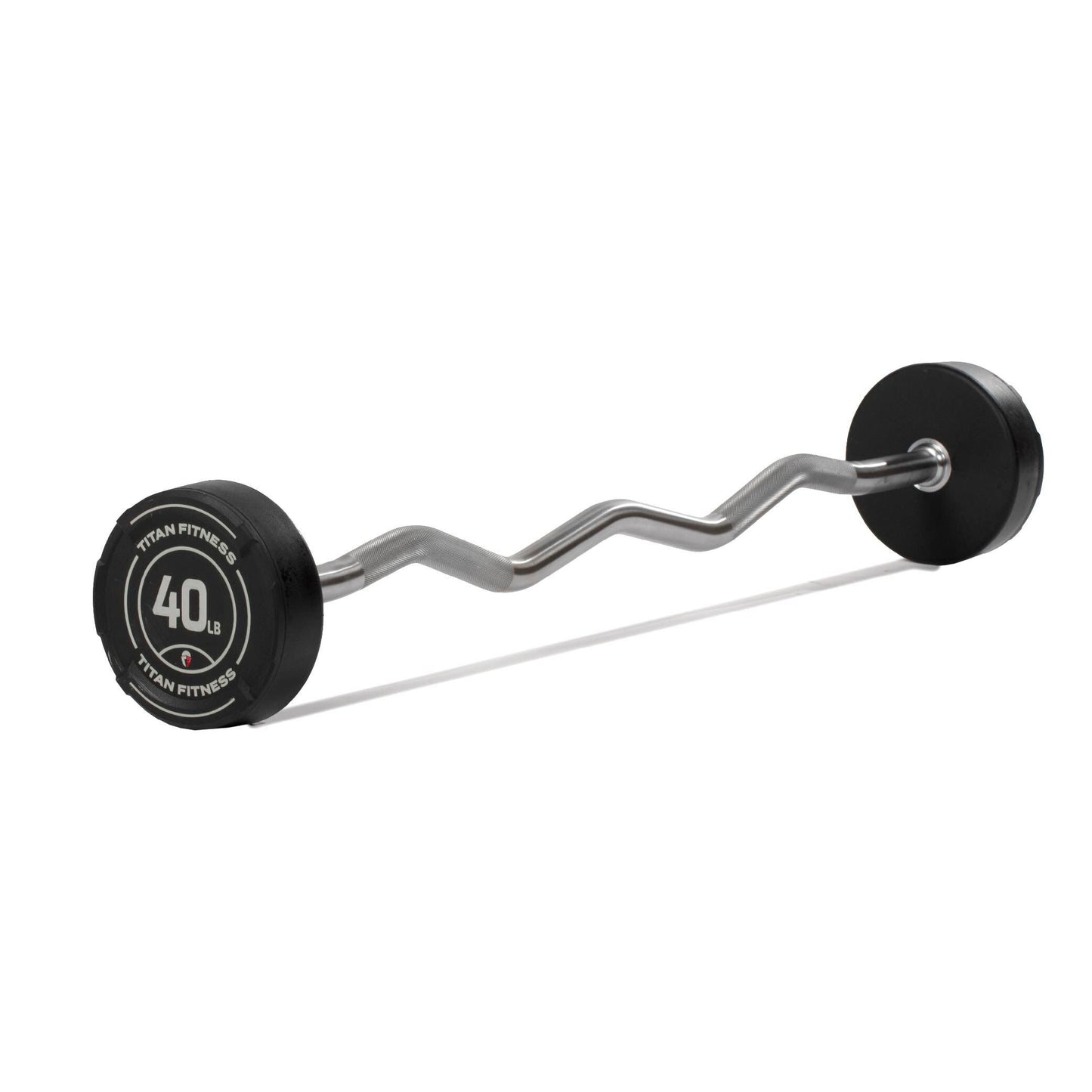 40 LB EZ Curl Fixed Rubber Barbell - view 1