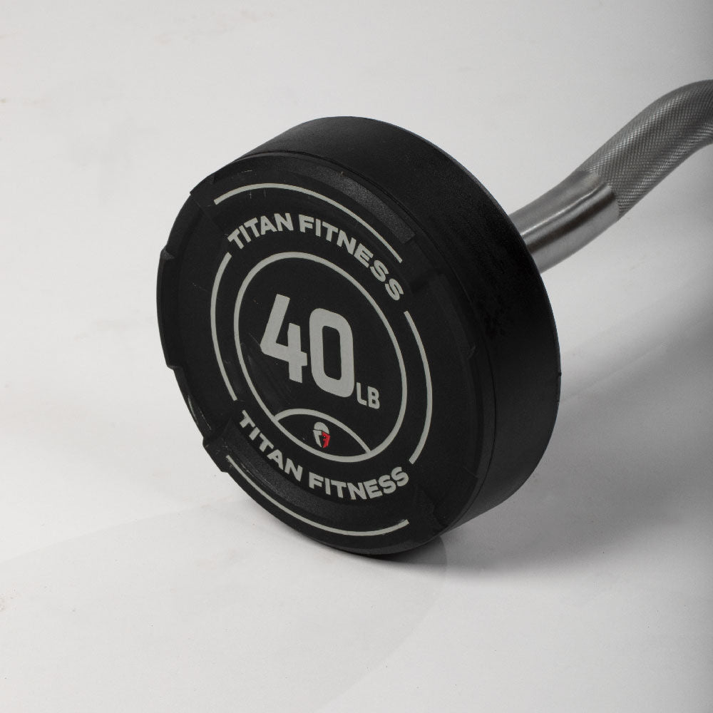 40 LB EZ Curl Fixed Rubber Barbell - view 6