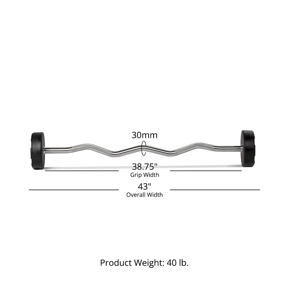 40 LB EZ Curl Fixed Urethane Barbell