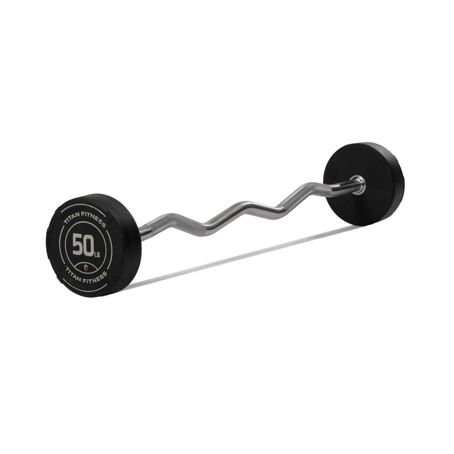 50 LB EZ Curl Fixed Rubber Barbell - view 1