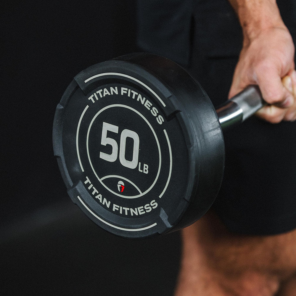 50 LB EZ Curl Fixed Urethane Barbell - view 9