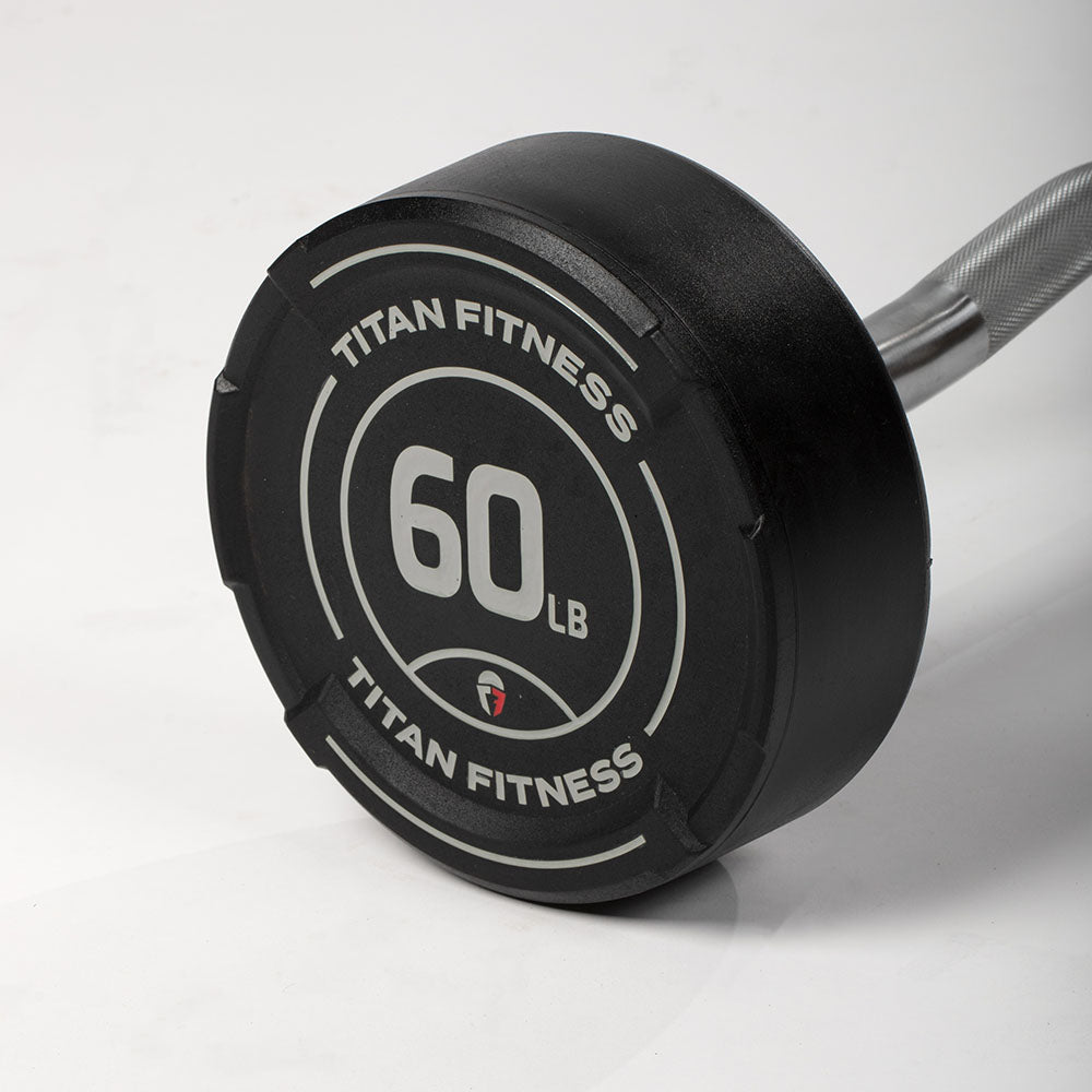 60 LB EZ Curl Fixed Urethane Barbell - view 9