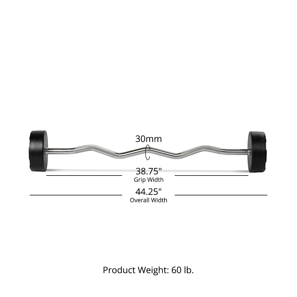 60 LB EZ Curl Fixed Urethane Barbell