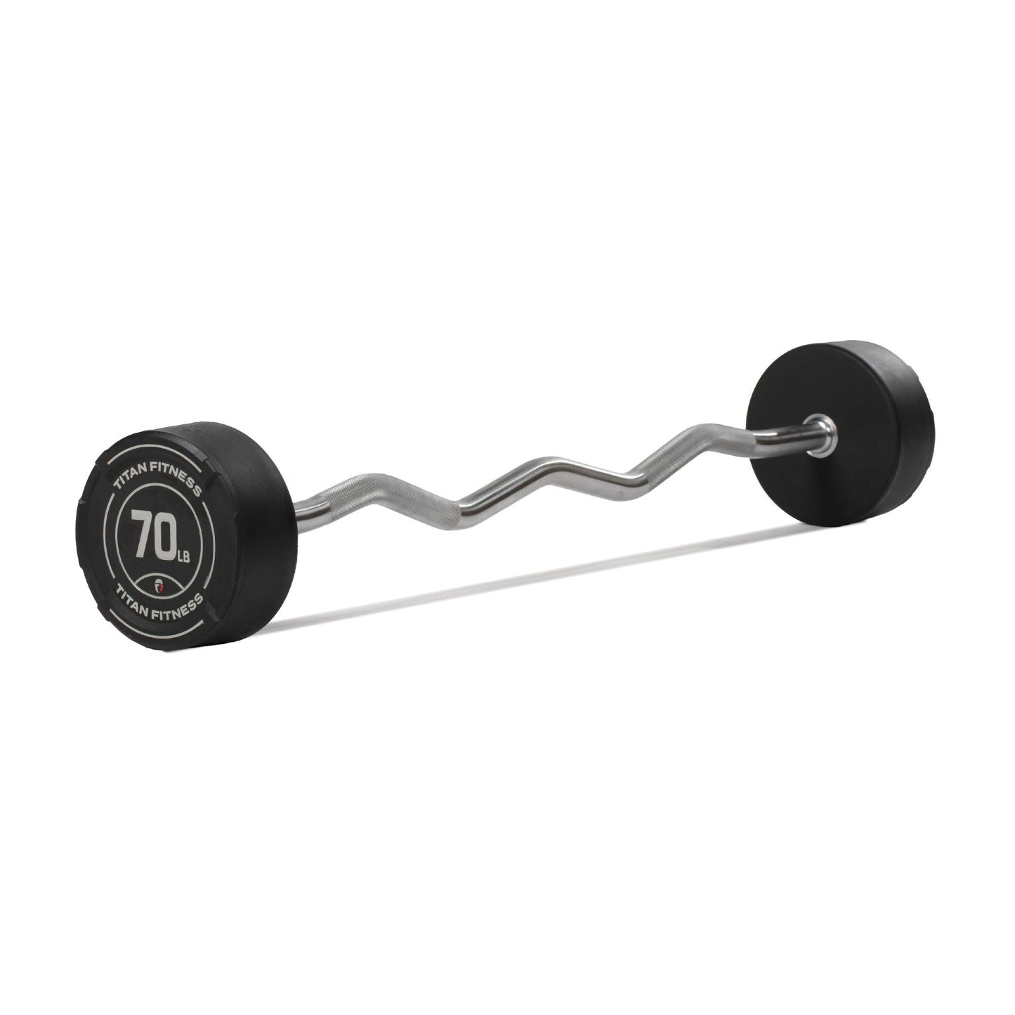 70 LB EZ Curl Fixed Rubber Barbell - view 1