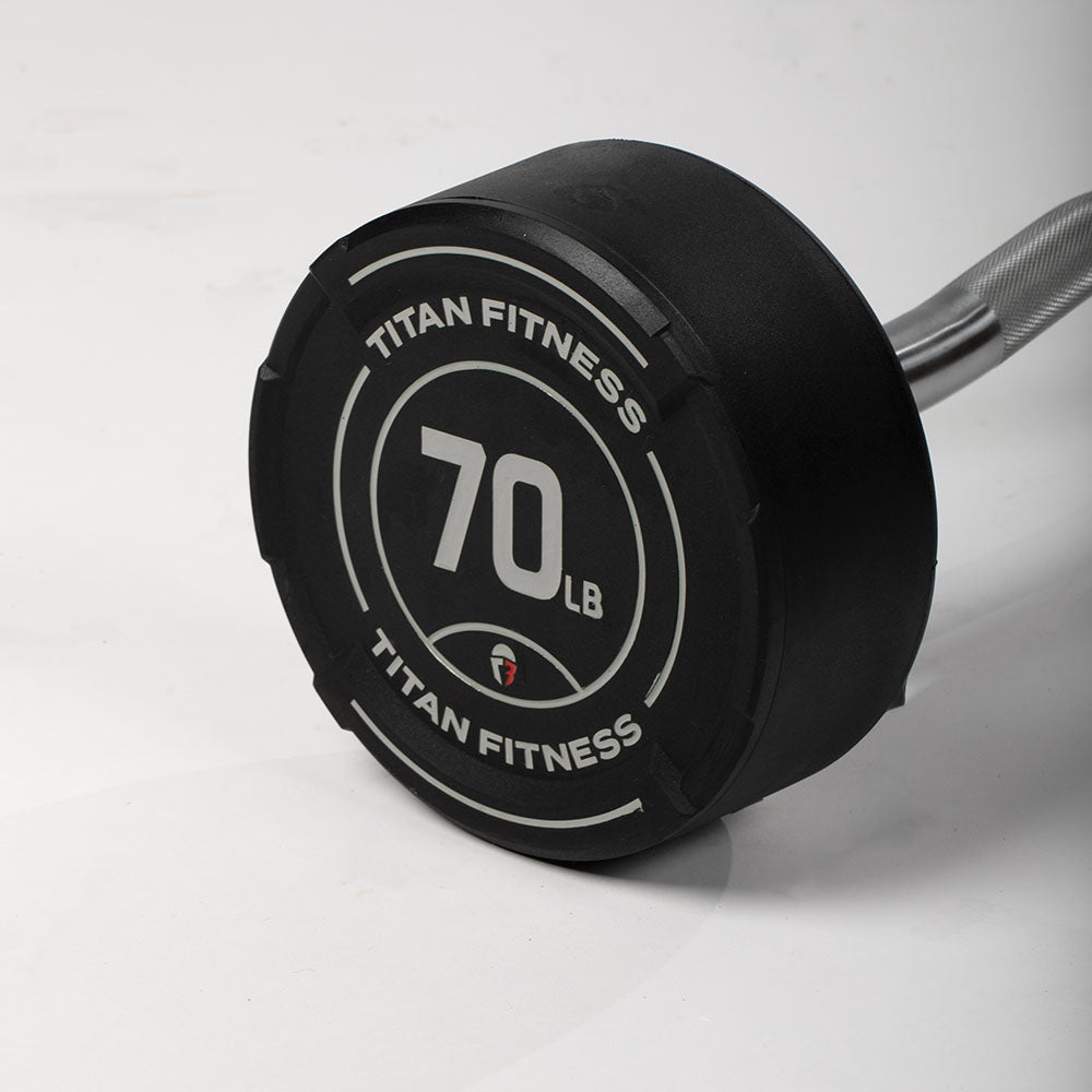 70 LB EZ Curl Fixed Urethane Barbell