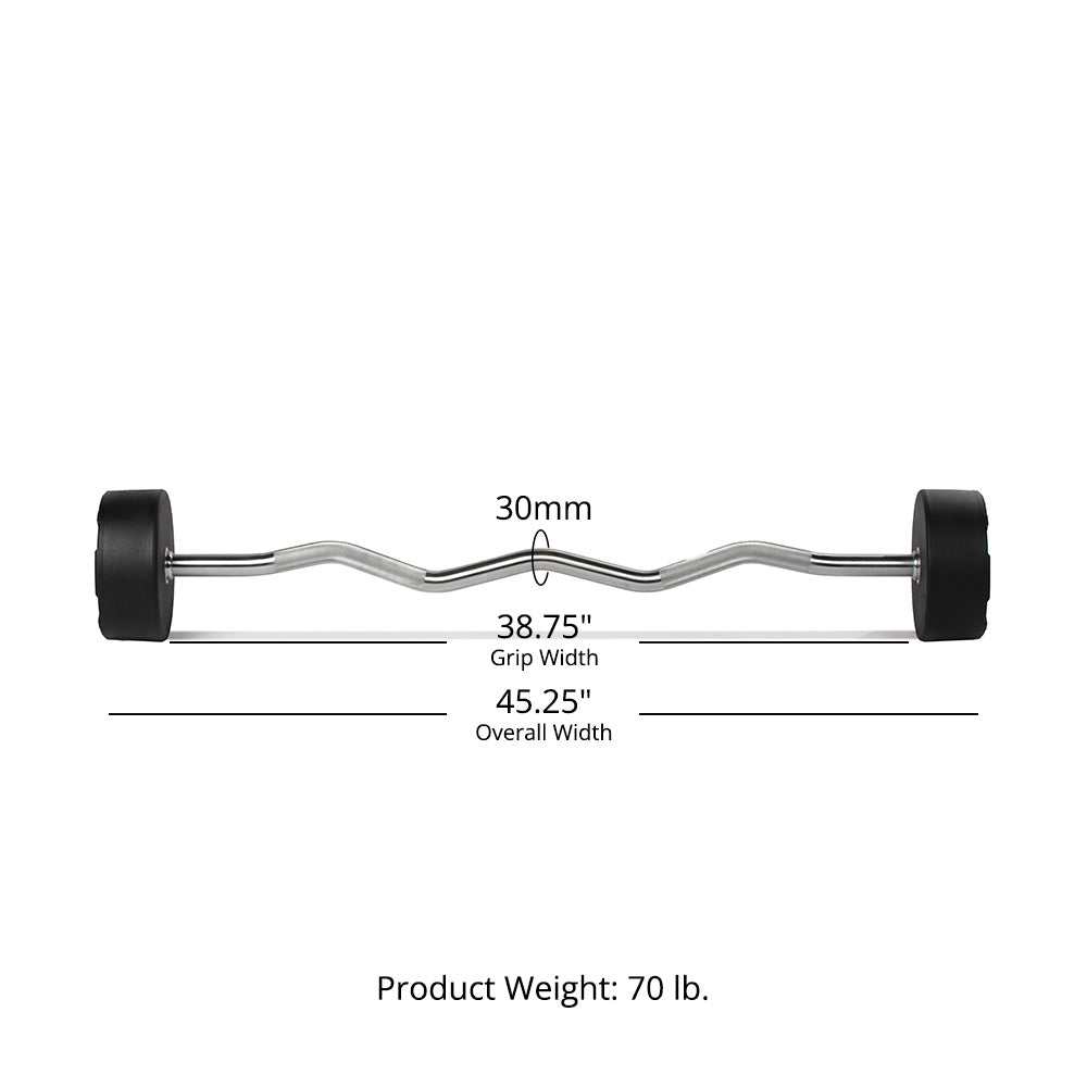 70 LB EZ Curl Fixed Urethane Barbell