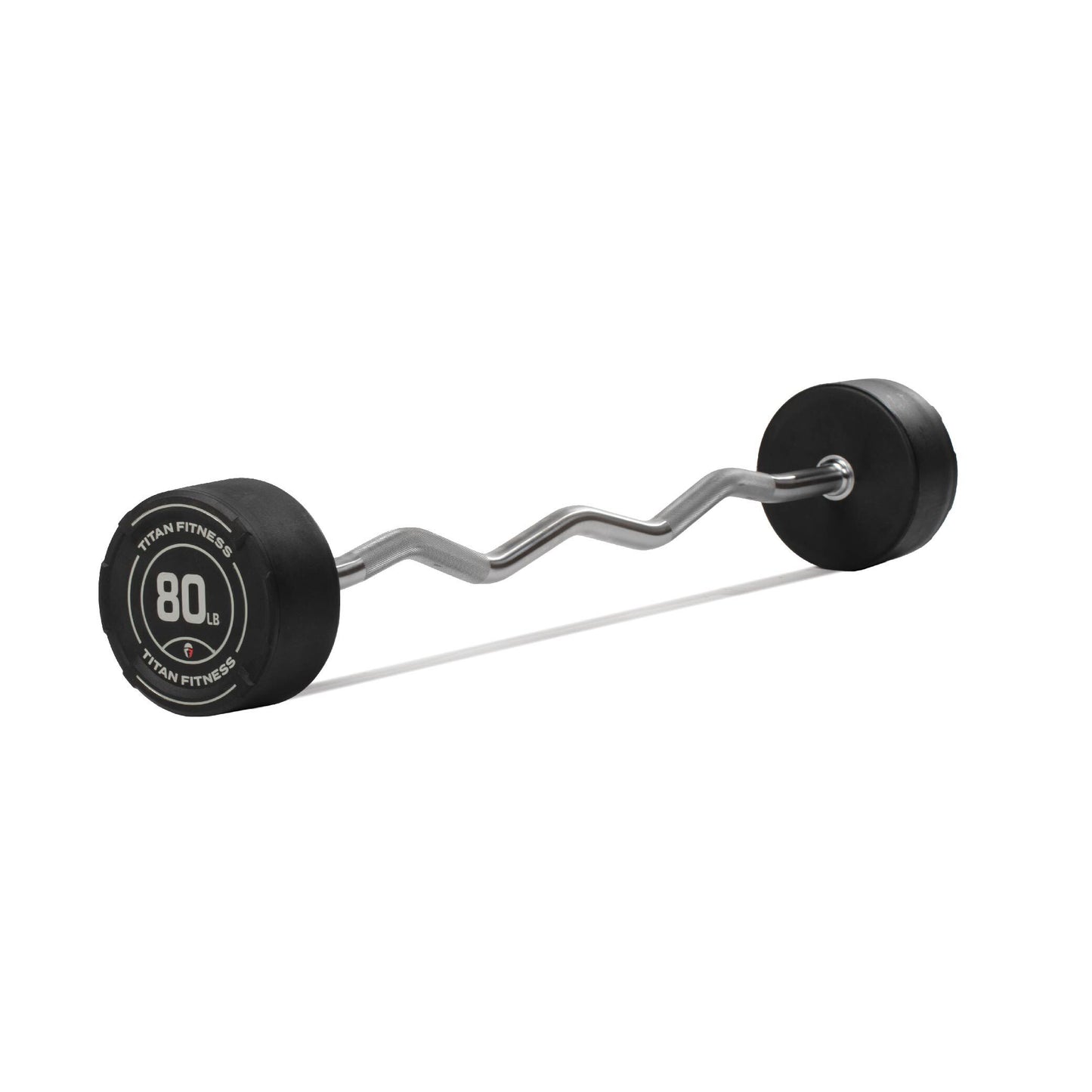 80 LB EZ Curl Fixed Rubber Barbell - view 1