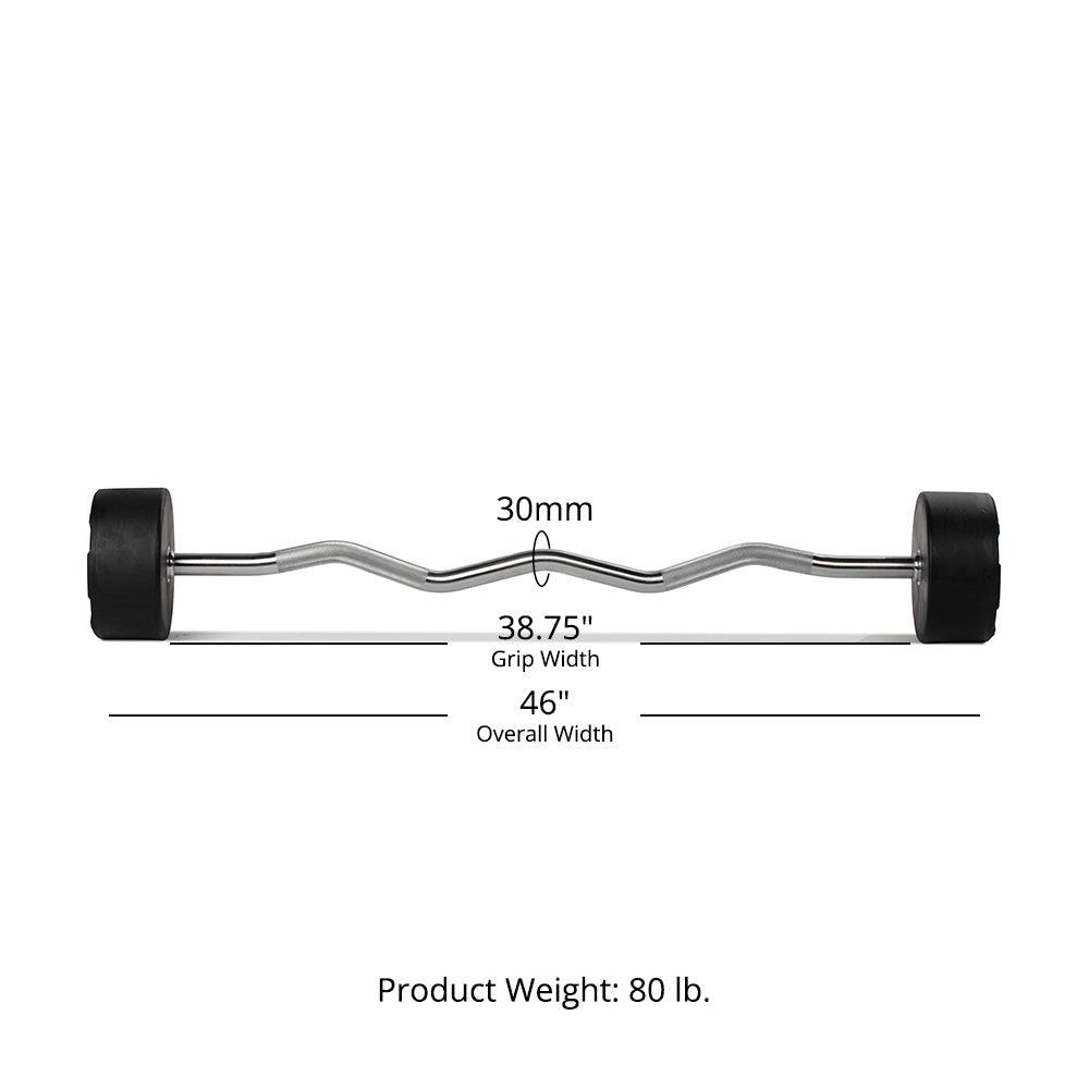 80 LB EZ Curl Fixed Urethane Barbell