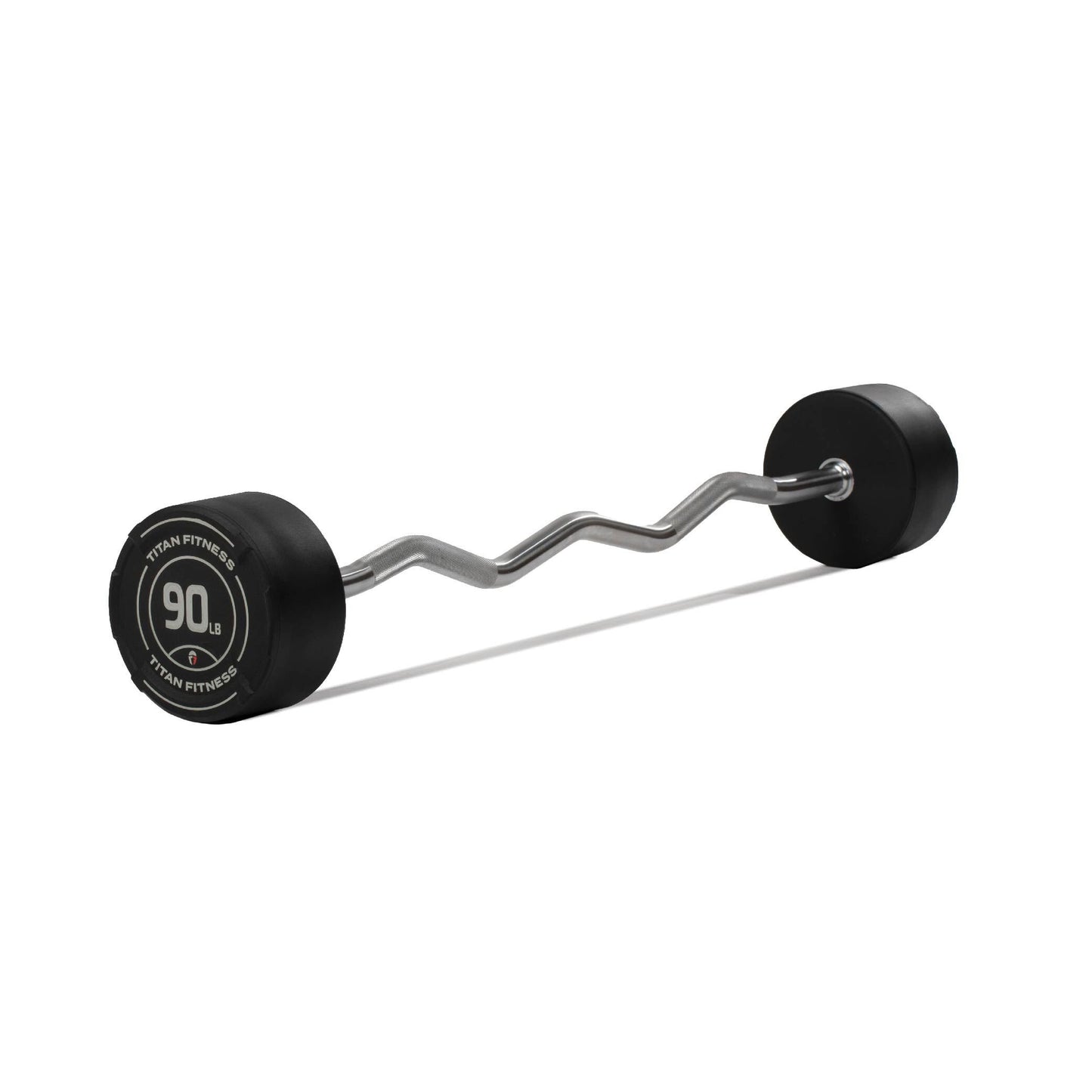 90 LB EZ Curl Fixed Rubber Barbell - view 1