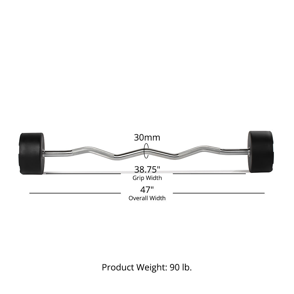 90 LB EZ Curl Fixed Urethane Barbell - view 10
