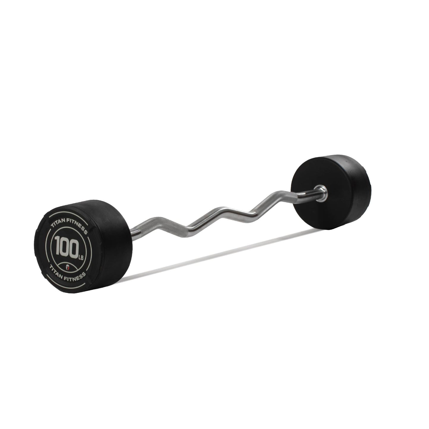 100 LB EZ Curl Fixed Rubber Barbell - view 1