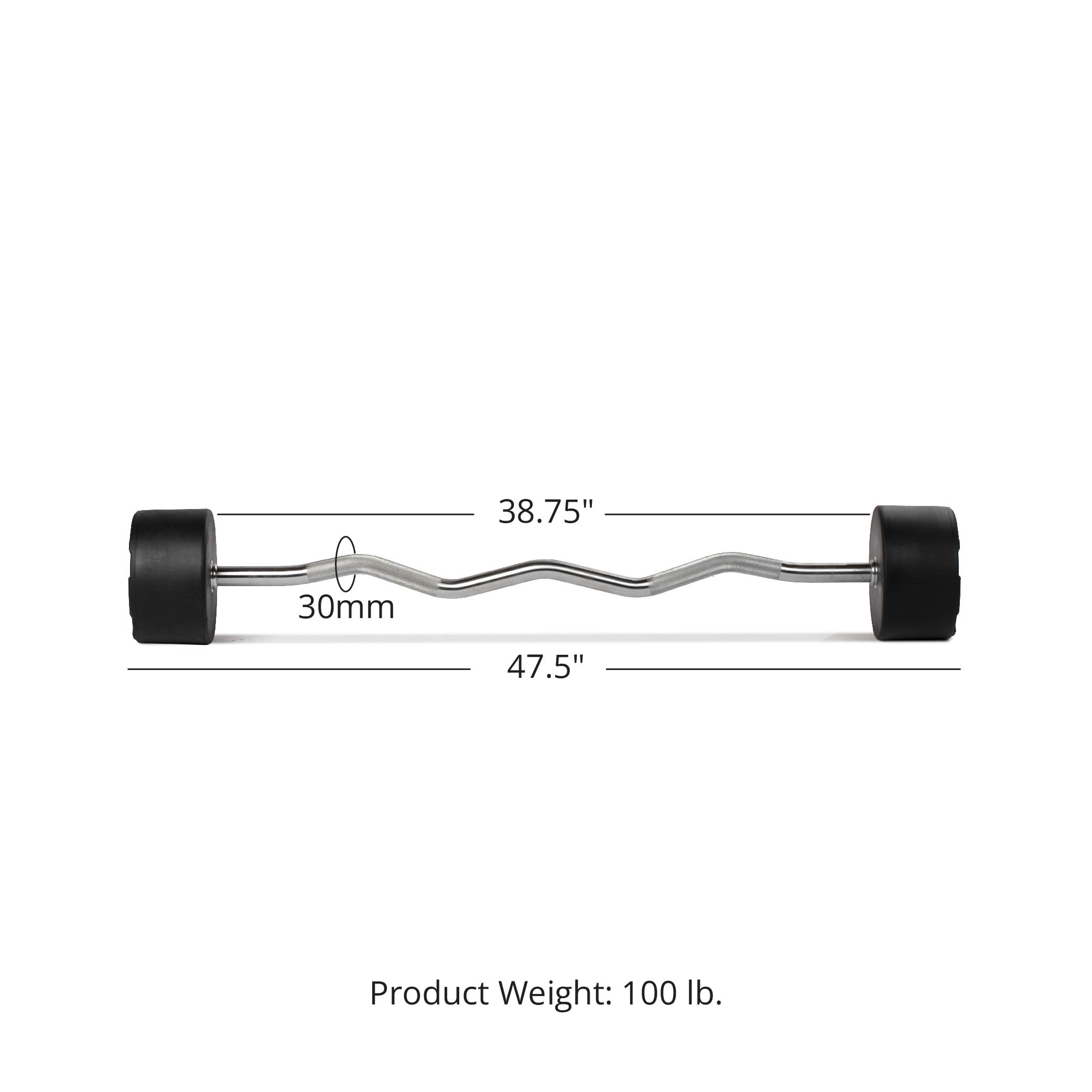 100 lb Fixed EZ Curl Bar Titan Fitness