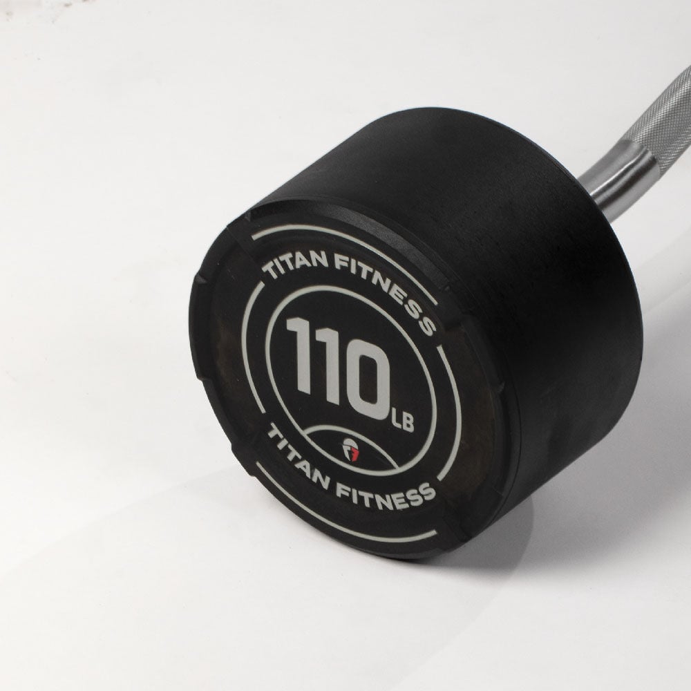 110 LB EZ Curl Fixed Rubber Barbell - view 6