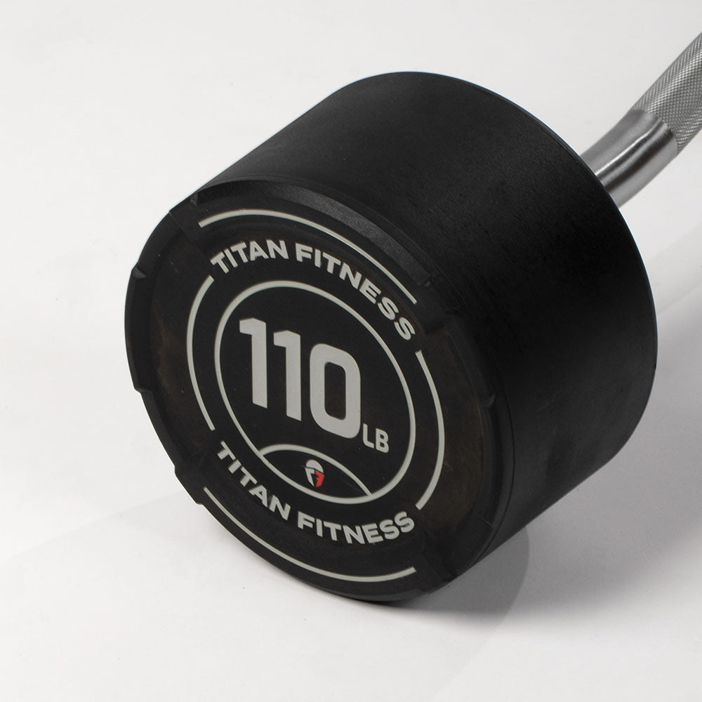 110 LB EZ Curl Fixed Urethane Barbell