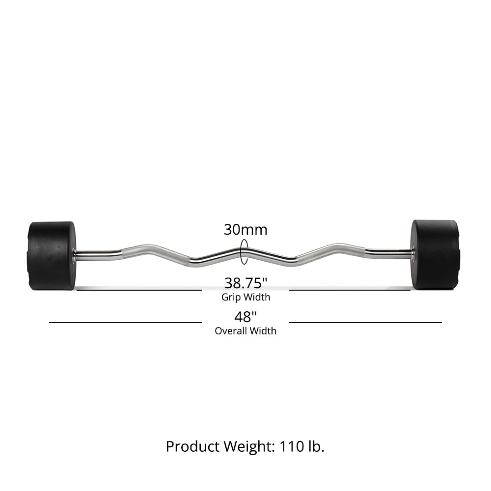 110 LB EZ Curl Fixed Urethane Barbell - view 10