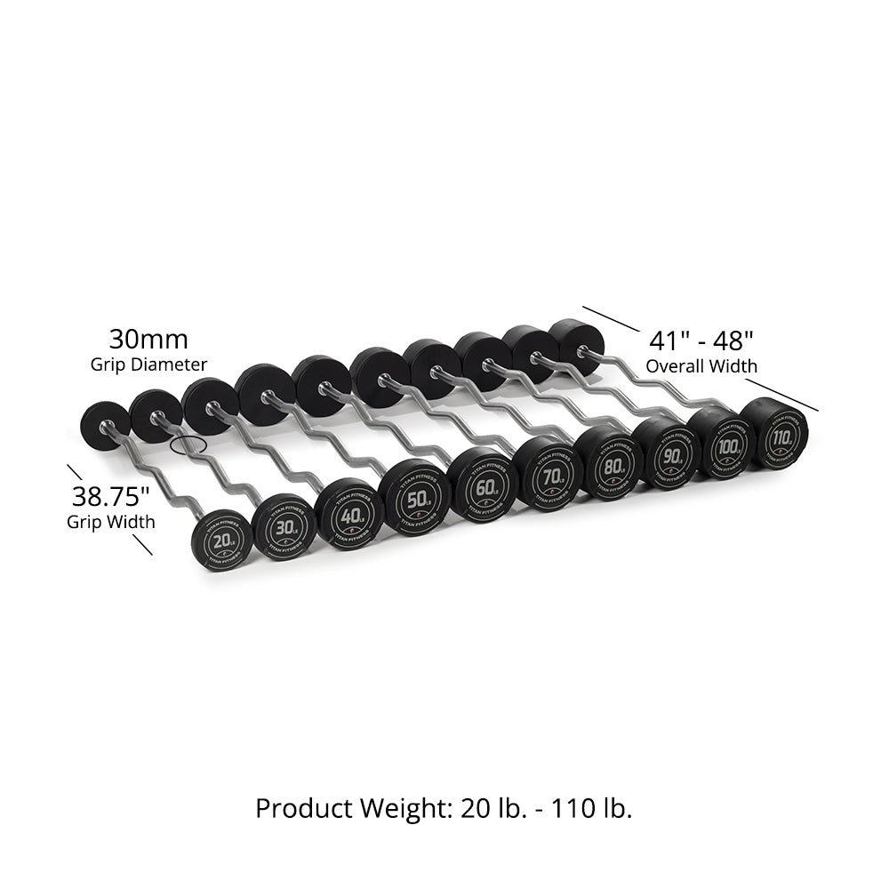20 LB - 110 LB EZ Curl Fixed Urethane Barbells - view 10