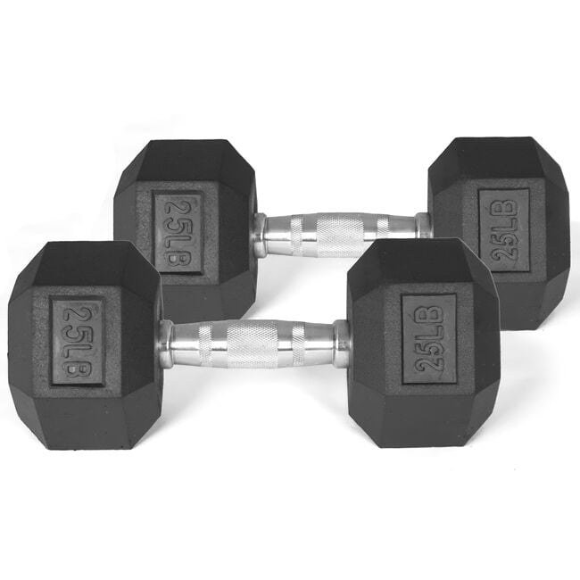 Offers 25 LB weight pair 25 pound dumbbells set